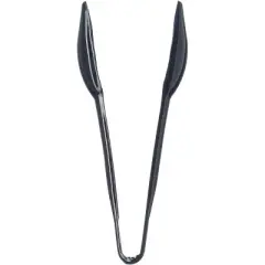 Carlisle 4606-03 6.44" Length x 1.31" Width, Black Color, Plastic Carly Salad Tong - Pack of 12