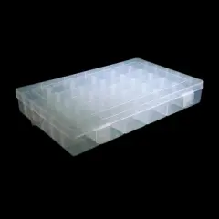 Unique Bargains Clear 36 Slots Adjustable Jewelry Rings Storage Box Plastic Container Organizer