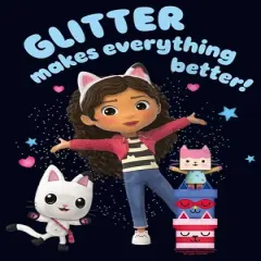 Girl's DreamWorks: Gabby's Dollhouse Glitter Makes Everything Better Group T-Shirt