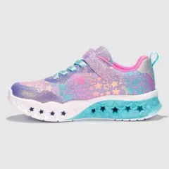 S Sport By Skechers Girls' Kortney Star Print Sneakers - Lavender/Teal Green