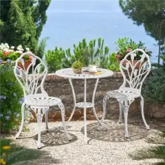 Yaheetech 3 Piece Outdoor Bistro Table Set for Garden Backyard