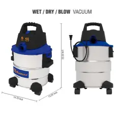 Koblenz&reg; 6-Gal. Portable Wet/Dry Vacuum with Blower, Stainless Steel and Blue, WD-6 L212 SS in Silver