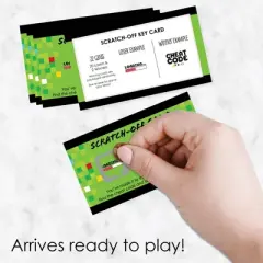 Big Dot of Happiness Game Zone - Pixel Video Game Party or Birthday Party Game Scratch Off Cards - 22 Count