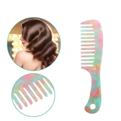 Unique Bargains Anti-Static Hair Detangling Comb Wide Tooth for Thick Curly Hair Comb For Wet and Dry Multicolor 1 Pcs