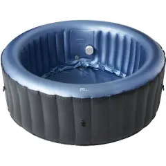 MSpa Bergen Round Bubble Spa with Thermal Cover 245 Gal 138 Electric 110 Volt AC Inflatable Hot Tub