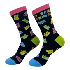 Crazy Dog Women's My Spirit Animal Gummy Bear Socks Funny Cute Colorful Candy Footwear