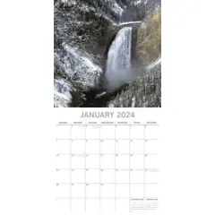 The Gifted Stationery 2024 Square Wall Calendar, Waterfalls, 16-Month Natural World Theme with 180 Reminder Stickers (12x12 In)