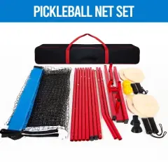 PLAYAPUT 22FT Regulation Size Pickleball Net Set with 4 Pickleball Paddles, Blue
