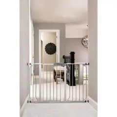 Regalo Extra Wide Easy Step Metal Walk Through Baby Gate - Platinum