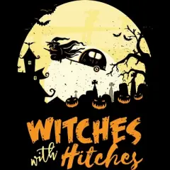 Women's Design By Humans Halloween Camping Witches Hitches Funny By RedBirdLS Racerback Tank Top