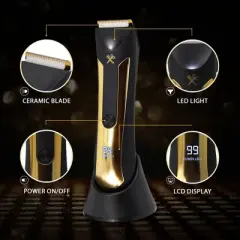 The Cutting Edge LCD Display Rechargeable Total Body Groomer with LED Light and Ceramic Blade - Trial Size - 5ct