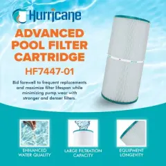 Hurricane Filters Advanced Spa Filter Cartridge for Unicel: C-7447, PA50SV, Filbur: FC-1235, Hayward, C2000, SwimClear C202 & Sta-Rite PRC 50