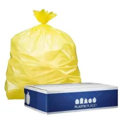 Plasticplace 40-45 Gallon Trash Bags -  Yellow (100 Count)