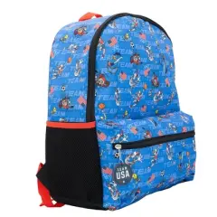 Looney Tunes Team USA Backpack for Boys & Girls, Team USA Allover Print Book Bag, Blue