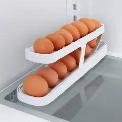 YouCopia RollDown Egg Dispenser: Freestanding Rubber & Plastic Holder for Refrigerator or Countertop