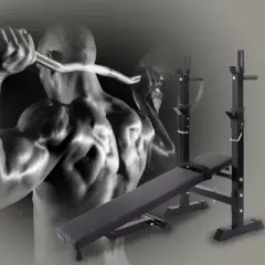 NAYSAYE Exercise Trainers Adjustable Folding Multifunctional Workout Station with Squat Rack for Home Gym Use, Black, 46.6"*22"*41.7"