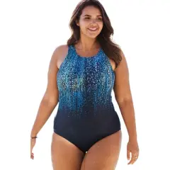 Swim 365 Women&rsquo;s Plus Size High-Neck One Piece