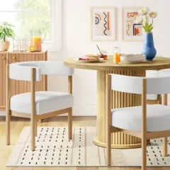 Kenova Upholstered Dining Chair with Wood Dowel Legs Cream - Threshold&trade;