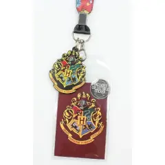 Harry Potter Hogwarts Lanyard with Clear ID Badge Holder, Rubber Charm, and Collectible Sticker