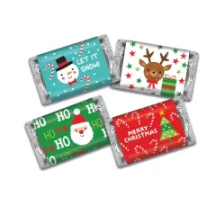 131 Pcs Christmas Candy Chocolate Party Favors Hershey's Miniatures & Kisses by Just Candy (1.65 lbs, Approx. 131 Pcs) - Santa, Reindeer & Snowman