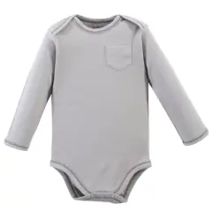 Touched by Nature Baby Boy Organic Cotton Long-Sleeve Bodysuits 5pk, Happy Camper
