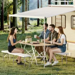 Portable Folding Bench 6 Foot 2 Pack, Plastic Foldable Bench HDPE BenchTop with Carrying Handle for Outdoor Picnic Camping Party