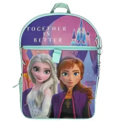 Disney Frozen Kids School Backpack 16" 5PC Lunch Kit, Keychain, Carbonator clip, keychain, and utility case