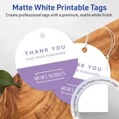 Avery Printable Round Tags with Sure Feed Technology, 3" Diameter, Matte White Cardstock, Print-to-the-Edge, Laser/Inkjet, 60 Total