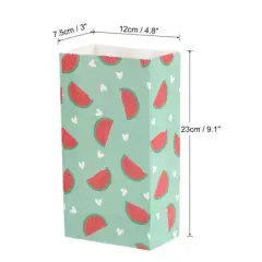 Unique Bargains Paper Gift Bag Pack Watermelon Storage Bag for Party Favor 50 Pcs