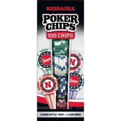 MasterPieces Casino 100 Piece Poker Chip Set - NCAA Nebraska Cornhuskers