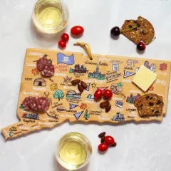 Totally Bamboo Connecticut Fish Kiss Cutting Board: Lightweight Bamboo, Multicolored, 16.5" x 9.5", Hand Wash