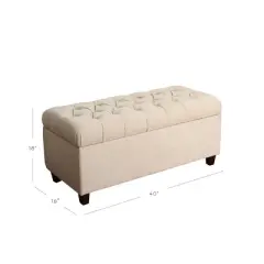 Ainsley Button Tufted Storage Bench - HomePop