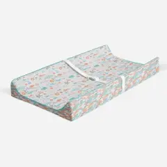 Bacati - Jungle Safari Aqua/Orange Muslin Quilted Changing Pad Cover
