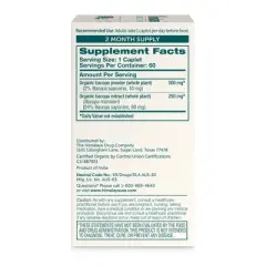 Himalaya Organic Bacopa Monnieri Nootropic Herbal Supplement, USDA Certified Organic, Non-GMO, 750 mg, 60 Plant-Based Caplets, 60 Day Supply