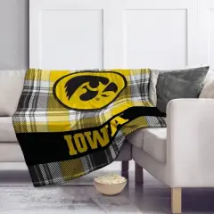 NCAA Iowa Hawkeyes Plaid Ultra Cozy Throw Blanket