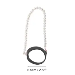 Unique Bargains Portable Faux Pearl Chain Water Cup Handle 1 Set