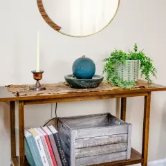 Sunnydaze Indoor Home Decorative Smooth Glazed Ceramic Orb Tabletop Water Fountain Feature - 7"