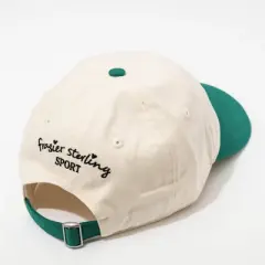 Pickleball Hat - Frasier Sterling Cream/Green: Adjustable Cotton Sports Cap