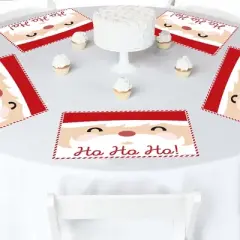 Big Dot of Happiness Jolly Santa Claus - Party Table Decorations - Christmas Party Placemats - Set of 16