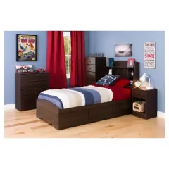 Twin Astrid Bookcase Headboard Espresso - Prepac