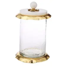 Classic Touch Glass Canister with Marble Lid