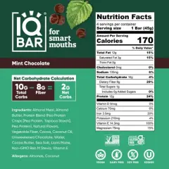 IQBAR Mint Chocolate Protein Bars - 6.4oz/4ct