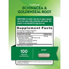 Nature's Truth Echinacea & Goldenseal Root 1400mg | 100 Capsules