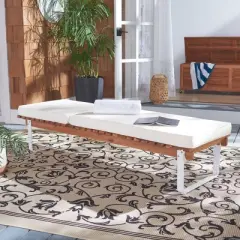 Nuca Sunlounger - Outdoor - PAT7084 - Natural/White -Safavieh