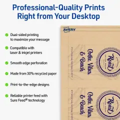 Avery Arched Business Cards, 2" x 3-1/2", Kraft Brown, 400 Total