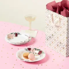 Rose Gold Floral Snack Plate 20ct - Spritz&trade;