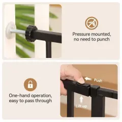 GOTGELIF Lightweight Baby Safety Gate 29.5" to 40.5" Wide - Auto Close - Easy Install - Pet Barrier