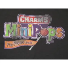 Charms Mini-Pops Distressed Logo Women's Black Cropped Tee