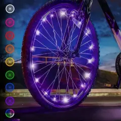 Activ Life Bike Lights for Wheels (2 Tire, Purple) Best Basket Stuffers for Girls Kids Teen Gifts; Top Travel Essentials