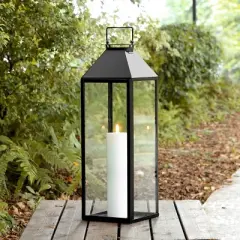 Ruane 25.5" Indoor/Outdoor Lantern - PLT4057 - Black - Safavieh